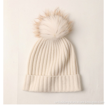 Custom Knitted High Quality 100% Cashmere Hat